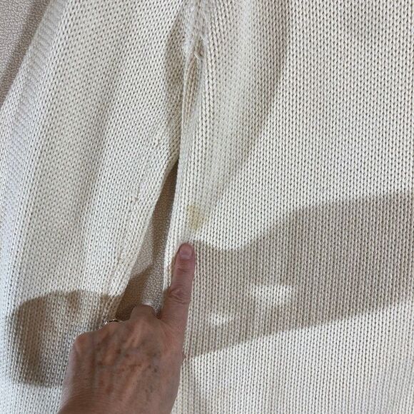 Vtg Y2K 2004 Harley Davidson Women 2X Chunky Knit Ivory Spell‎ Out Back Full Zip - Picture 12 of 15